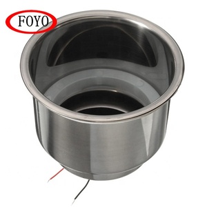 Foyo-soporte para taza empotrada LED <span class=keywords><strong>de</strong></span> <span class=keywords><strong>acero</strong></span> inoxidable para barco y velero, porta bebidas, color azul, 304 - Product Image 4