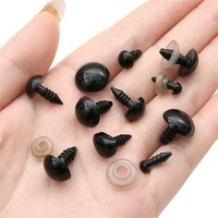 Poupée en peluche animale noire DIY faite à la main, écologique, en plastique, avec accessoires pour les yeux, le nez et les globes oculaires à bouton-pression
