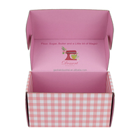 Boîte d'emballage alimentaire réutilisable à carreaux roses, imprimé floral – Boîte cadeau personnalisable, écologique et de qualité alimentaire pour gâteaux