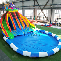 Toboggan aquatique gonflable en PVC hermétique, design pieuvre, pour usage commercial extérieur, grande capacité, idéal pour centres commerciaux