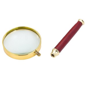 52mm 10x High-Definition Magnifying Glass with Rosewood Handle, All-Metal Gold-Plated Frame, Handheld Magnifying Glass for - Product Image 4