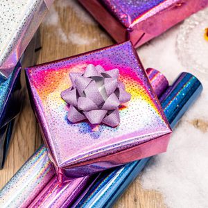 High end metallic star laser gift <b>wrapping</b> <b>paper</b> suitable for baby showers Valentines Day weddings <b>Christmas</b> and birthdays - Product Image 4