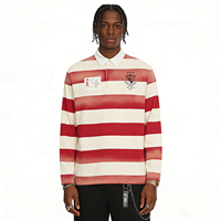 T-shirt polo rugby à rayures QUICKSHOW, tissu piqué, polo à manches longues personnalisé, sweat-shirt à rayures, tissu polo