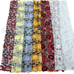 Tela de Encaje Soluble en Agua para Vestidos de Novia, con Cristales, <span class=keywords><strong>Guipur</strong></span>, Cordón, Alta Densidad de Cristales, Encaje Africano - Product Image 3