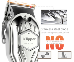 Iclipper-K9ゴールドワイヤレス理髪機プロのヘアカット機コードレスサロン電気男性トリマーヘアクリッパー - Product Image 4