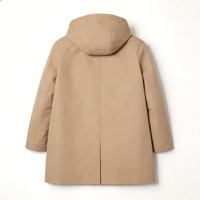 Trench-coat pour homme 100% polyester, design tendance, double boutonnage, capuche amovible, style britannique, décontracté, idéal pour les trajets quotidiens