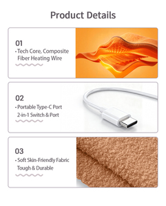 Coussin chauffant électrique portable 2 en 1 - Coussin chauffant rapide pour la maison et les voyages - Product Image 6