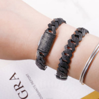 Diamant noir VVS 10-15 mm Passd pour hommes, testeur, argent sterling 925 pour bijoux hip-hop, chaîne cubaine en moissanite