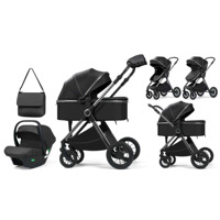 Poussette bébé 3 en 1 de haute qualité, luxe, paysage élevé, multifonctionnelle, pour voyager avec sac à langer, siège auto