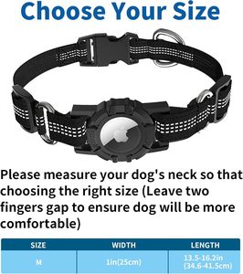<span class=keywords><strong>Collar</strong></span> reflectante ajustable de nailon de 360 ° con soporte protector AirTag y cubierta de mango. - Product Image 2