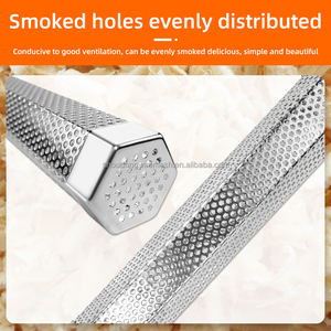 أنبوب تدخين محمول يعمل بالفحم، أداة شواء، مولد دخان ساخن/بارد للمطبخ الخارجي - مصنوع من الفولاذ المقاوم للصدأ/المعدن - Product Image 3