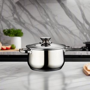 Venta directa de fábrica, calentamiento rápido, cacerola antiadherente para cocina, olla de acero inoxidable, cacerola para alimentos KM-S03 - Product Image 4