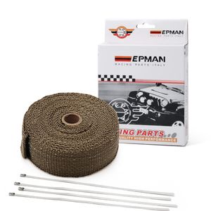 Fita Térmica de Escape em Titânio EPMAN para Coletor de Turbo & Laços de Aço Inoxidável 2\"X10 Metros EP-WR15TI - Product Image 1