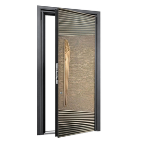 <span class=keywords><strong>Puerta</strong></span> de Entrada Frontal Moderna Personalizada Antirrobo de Aluminio Fundido con <span class=keywords><strong>Doble</strong></span> <span class=keywords><strong>Hoja</strong></span> Abatible y Manija con Diseño de <span class=keywords><strong>Hoja</strong></span> de Oro en V para Villa - Product Image 6