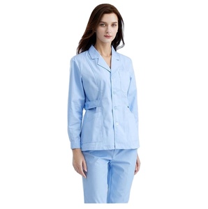 65% fibre de polyester + 35% <span class=keywords><strong>coton</strong></span> 180gsm uniformes à manches longues <span class=keywords><strong>infirmière</strong></span> femme médecin <span class=keywords><strong>Blouse</strong></span> travail coupe ajustée tunique - Product Image 1