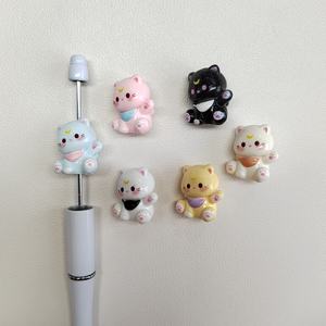 ลูกปัดรูปแมว3D การ์ตูน3D สัตว์แมวน่ารักเสน่ห์เครื่องประดับสำหรับปากกา DIY เครื่องประดับผมงานฝีมือ - Product Image 5