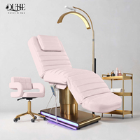 Table de massage électrique chauffante QUHE pour salon de beauté, chaise de podologie médicale, lit de soin esthétique pour esthéticienne, visage et cils