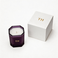 Pot carré géométrique personnalisé, récipient en verre de luxe sur mesure de 8 oz et 10 oz pour la fabrication professionnelle de bougies parfumées