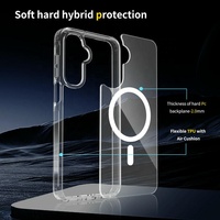 Étui de téléphone portable dur magnétique clair deux-en-un pour Samsung A17 A16 A26 4G 5G étui hybride de charge sans fil magnétique