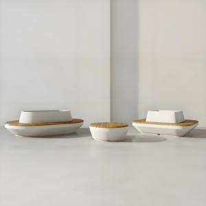 Modern Outdoor GRC Tree <b>Bench</b> Anti-Corrosion Planter <b>Seat</b> for Park & Mall Plaza Public <b>Benches</b> - Product Image 1