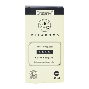 Aceite Vegetal de Coco Orgánico Vitaroms Drasanvi 50 ml, Producto Líquido Certificado por Ecocert - Product Image 1