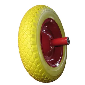 批发8 10 14 16英寸聚氨酯泡沫车轮或货车手推车手推车实心橡胶轮胎