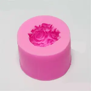 Cetakan Lilin Sabun Dekoratif Bentuk Mawar 3D, Bola Bunga, Cetakan Kerajinan