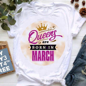 Camiseta informal personalizada <span class=keywords><strong>Queens</strong></span> Are Born in January December Crown Print Graphic StripesTshirt Mujeres Camiseta de regalo de cumpleaños de gran tamaño - Product Image 4
