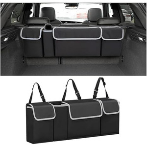 Sac de rangement pour coffre de voiture, sac de rangement en nylon à 4-7 compartiments pour l'espace de chargement intérieur des SUV - Product Image 3