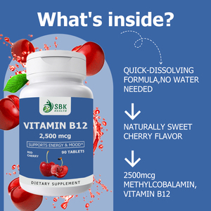 Comprimés de Vitamine B12 les plus vendus : favorisent des niveaux d'énergie sains, contribuent à maintenir la paix d'esprit, stimulent la vitalité et favorisent la santé cérébrale - Product Image 4