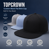 Gorras Clásicas para Hombre, Gorra de Béisbol Ajustada de 6 Paneles, Visera Plana Vintage, Gorra Cerrada con Cierre a Presión