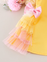 Nouvelle Robe Décontractée ODM Tendance pour Filles, Jaune, Mignonne, Unie, à Volants, Été 2026