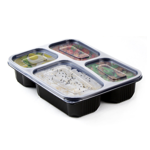 Microwave Freezer Safe Disposable Lunch Box Leakproof 4 compartment Reusable Meal Prep Take Out Food container