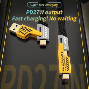 4 Trong 1 Pd 27W 65W Nhanh Chóng Sạc Cáp Kép Type-C Đa Chức Năng Cáp Dữ Liệu Cho Điện Thoại Huawei Xiaomi PD Điện Thoại Di Động Cáp - Product Image 2