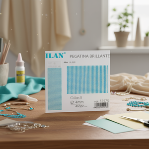 Ilan Adesivi Brillanti 4mm 468pz Grande Cartoncino Blu con Strass - Product Image 2