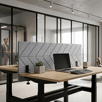 Panneau de séparation de bureau insonorisant à motif en V, respectueux de l'environnement, certifié BSCI ISO, solutions pour projets de cloisons de confidentialité de bureau