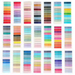 Blocs-notes autocollants translucides de couleur Morandi 15x5,5 cm, 200 feuilles par bloc, blocs mémo colorés pour l'organisation - Product Image 1