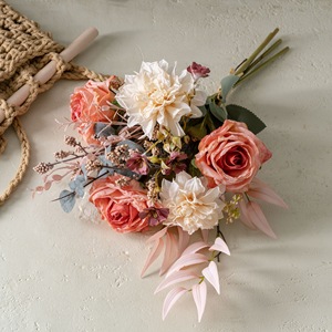 CallaFloral Ramo de Flores Artificiales de Tela Plástica Tejida, Rosas para Decoración de Bodas y Hogar CF02110 - Product Image 3