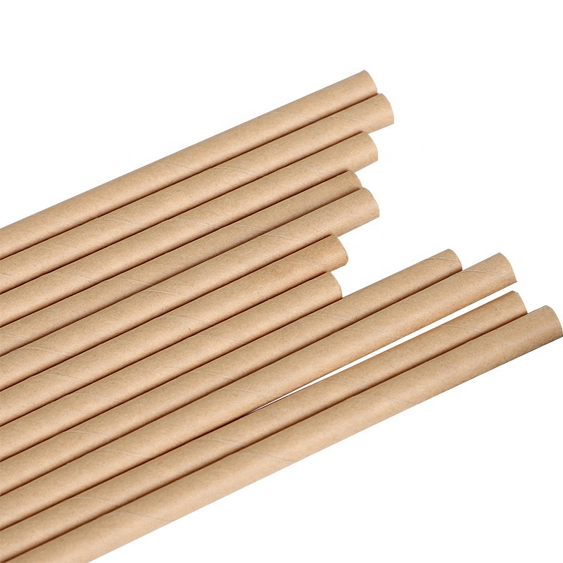 6*197MM Brown Color Kraft Loose Paper Straws 100 Creative Juice Cocktails Art Party Table Bar Straw