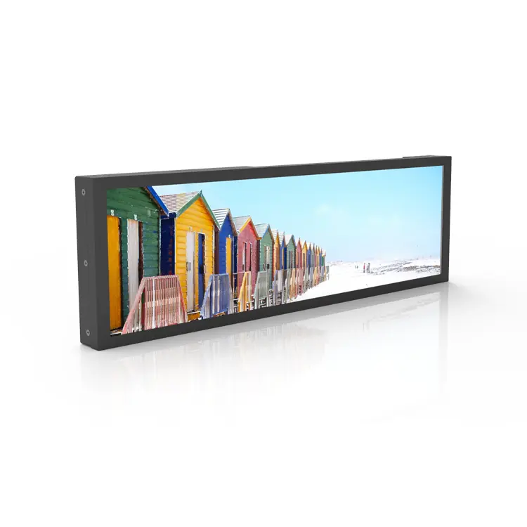 15.1" to 98" ultra wide stretched strip lcd bar screen for commercial shelf advertising display