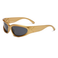 Lunettes de soleil unisexes rétro-futuristes à petite monture, protection UV400, style Y2K tendance, streetwear, steampunk, pour activités de plein air