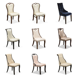 トラディショナル ベージュ 張地 レザー ボタン パースンズ ダイニングチェア 木製 椅子 クラシック フォーマル ダイニング用 - Product Image 1