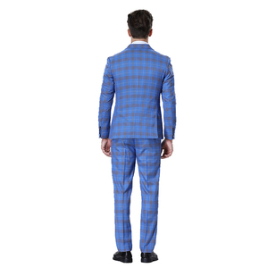 MOQ Un conjunto de ropa de hombre Azul de 3 piezas Trajes de hombre y blazer Moda Slim Traje Chaqueta Traje de un solo botón Formal Abrigo Suite para hombres - Product Image 3
