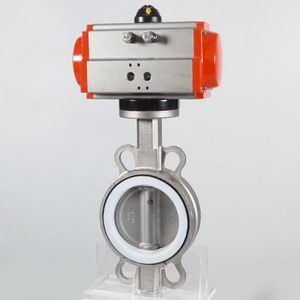 Пневматический клапан-бабочка <span class=keywords><strong>PN16</strong></span>, 10 дюймов, ПТФЭ, одно действие, нержавеющая сталь 304 - Product Image 4