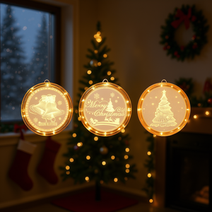 Battery Operated <b>Christmas</b> <b>Window</b> Lights 3 Pack LED Decorations Santa Reindeer Tree Merry <b>Christmas</b> Classic Style - Product Image 2