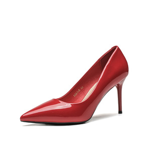 Zapatos de Tacón de Charol 6681-5, Punta Puntiaguda, Tacón de Aguja Súper Alto de 8 cm, Zapatos de Oficina para Mujer, Sin Cordones, Tendencia de Moda - Product Image 5