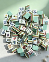 Jeu de tuiles de Mahjong américain moderne en acrylique, motif floral de golf, 160 pièces, gravé au laser, personnalisable, avec tapis, cadeau