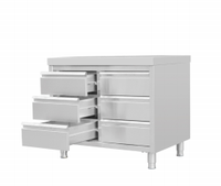Armoire à tiroirs en acier inoxydable commercial, unité de rangement de cuisine à 3 tiroirs pour l'hôtellerie, la restauration et l'équipement hôtelier