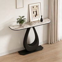 Console d'entrée de style italien, luxe léger, pièce design artistique, table compacte en métal démontable, à poser contre le mur