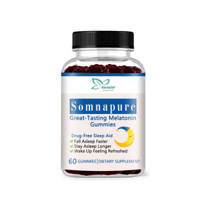 Supplément de <span class=keywords><strong>santé</strong></span> personnalisable Les gommes somnapure avec supplément de mélatonine aident à s'endormir plus longtemps et à se réveiller rafraîchi - Product Image 1